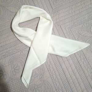 New Vintage 1960's Mademoiselle White Square Scarf Twilly 26×26